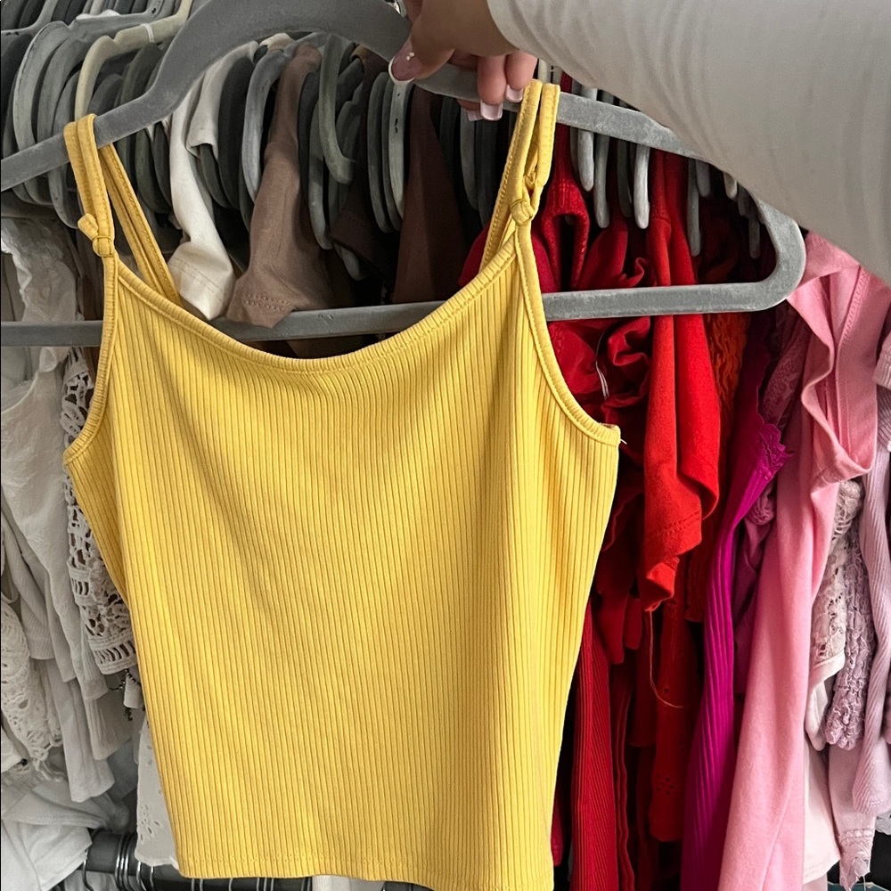 American Eagle Outfitters Yellow Ribbed Camisole
